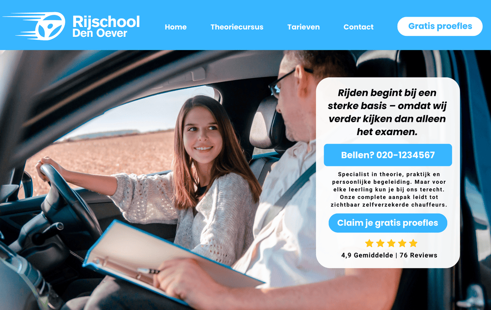 Rijschool website laten maken